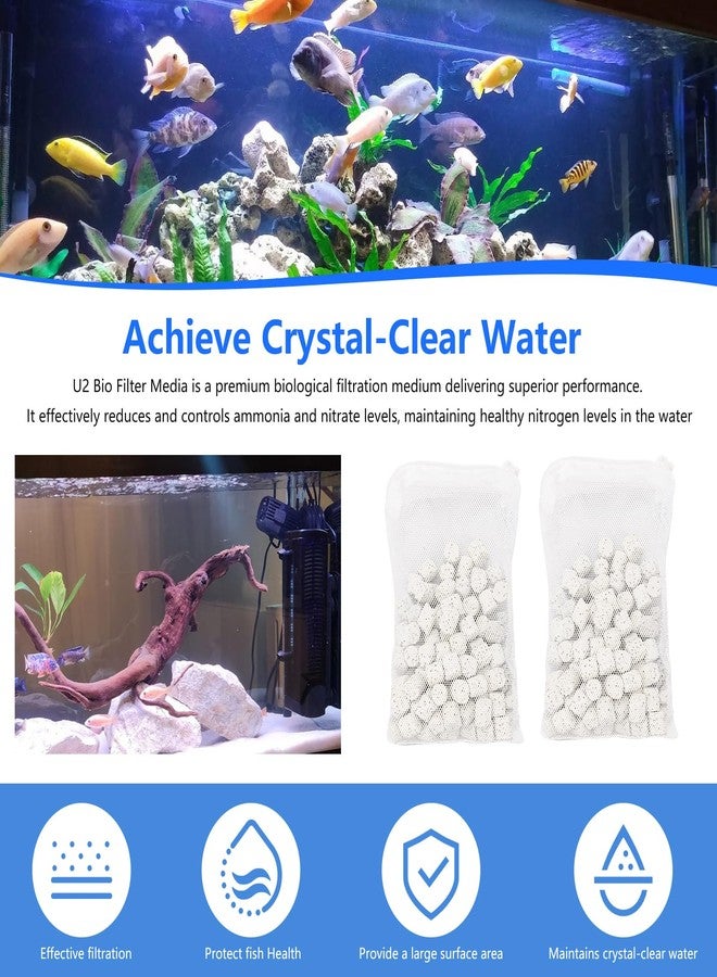 HCLSY 2 Pack of Bio-max Aquarium Filter Media Replacement for Fluval U Underwater Filter, 3.88Oz/110g Bio Ceramic Rings Filter Media for U2/U3/U4 Filters - Image 5